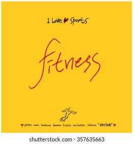 Sports poster calligraphy & illustration - vector / sport background