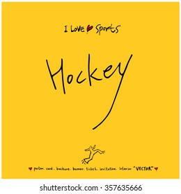 Sports poster calligraphy & illustration - vector / sport background
