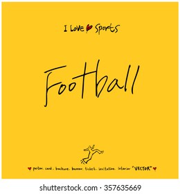 Sports poster calligraphy & illustration - vector / sport background