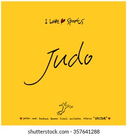 Sports poster calligraphy & illustration - vector / sport background