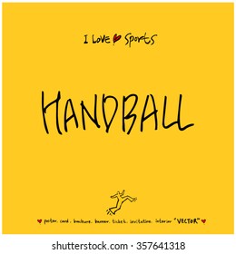 Sports poster calligraphy & illustration - vector / sport background