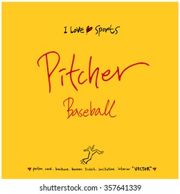 Sports poster calligraphy & illustration - vector / sport background