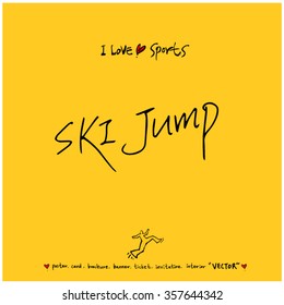Sports poster calligraphy & illustration - vector / sport background