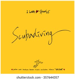 Sports poster calligraphy & illustration - vector / sport background