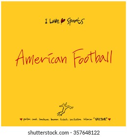 Sports poster calligraphy & illustration - vector / sport background