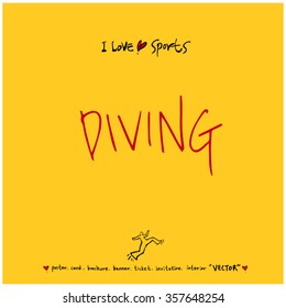 Sports poster calligraphy & illustration - vector / sport background