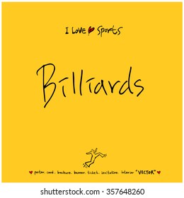 Sports poster calligraphy & illustration - vector / sport background