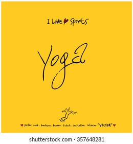 Sports poster calligraphy & illustration - vector / sport background