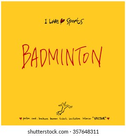 Sports poster calligraphy & illustration - vector / sport background