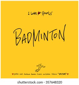 Sports poster calligraphy & illustration - vector / sport background