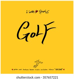 Sports poster calligraphy & illustration - vector / sport background