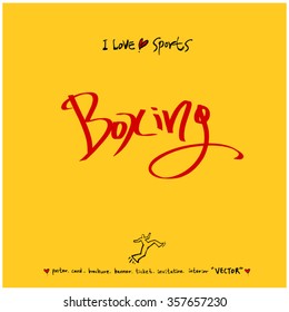 Sports poster calligraphy & illustration - vector / sport background