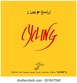 Sports poster calligraphy & illustration - vector / sport background