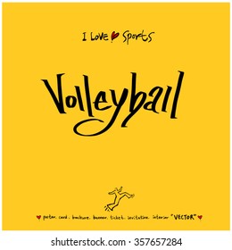Sports poster calligraphy & illustration - vector / sport background