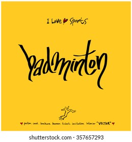 Sports poster calligraphy & illustration - vector / sport background