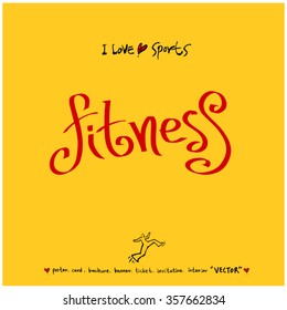 Sports poster calligraphy & illustration - vector / sport background
