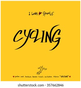 Sports poster calligraphy & illustration - vector / sport background