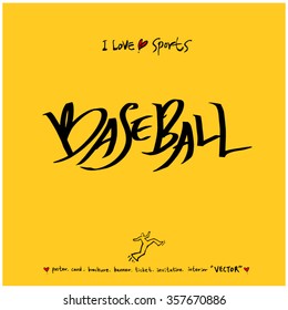 Sports poster calligraphy & illustration - vector / sport background