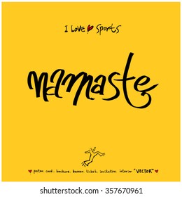 Sports poster calligraphy & illustration - vector / sport background