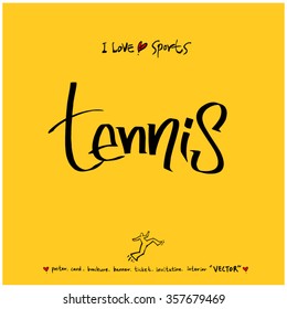 Sports poster calligraphy & illustration - vector / sport background