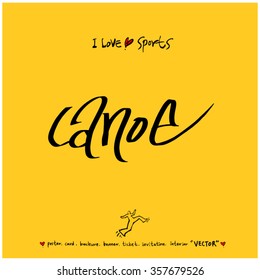Sports poster calligraphy & illustration - vector / sport background