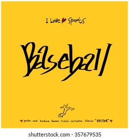 Sports poster calligraphy & illustration - vector / sport background
