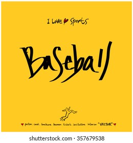 Sports poster calligraphy & illustration - vector / sport background
