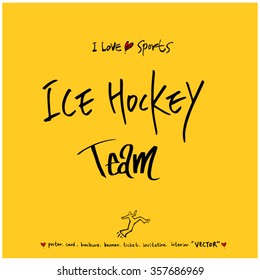 Sports poster calligraphy & illustration - vector / sport background
