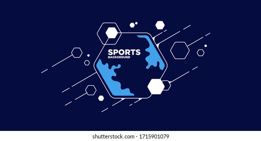 The sports poster with the flat figures. Retro abstract geometric vector background. EPS 10