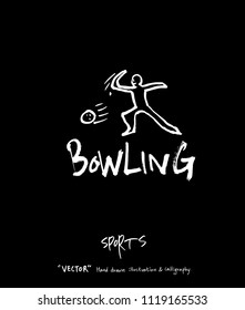 Sports poster illustration - hand drawn in vector / sport background