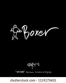 Sports poster illustration - hand drawn in vector / sport background