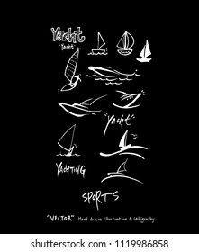 Sports poster illustration - hand drawn in vector / sport background