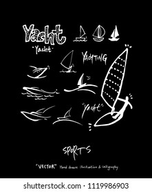 Sports poster illustration - hand drawn in vector / sport background