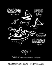 Sports poster illustration - hand drawn in vector / sport background