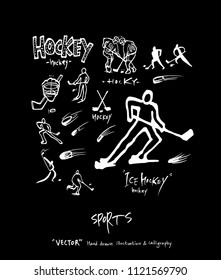 Sports poster illustration - hand drawn in vector / sport background