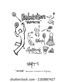 Sports poster illustration - hand drawn in vector / sport background