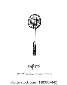 Sports poster illustration - hand drawn in vector / sport background