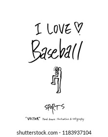Sports poster illustration - hand drawn in vector / sport background
