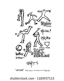Sports poster illustration - hand drawn in vector / sport background