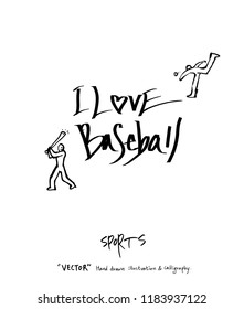 Sports poster illustration - hand drawn in vector / sport background