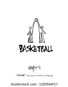 Sports poster illustration - hand drawn in vector / sport background