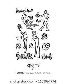 Sports poster illustration - hand drawn in vector / sport background