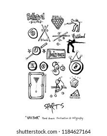 Sports poster illustration - hand drawn in vector / sport background