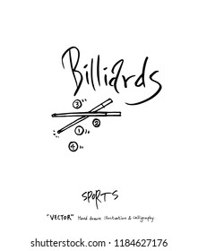 Sports poster illustration - hand drawn in vector / sport background
