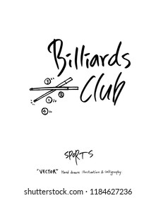 Sports poster illustration - hand drawn in vector / sport background