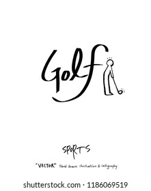 Sports poster illustration - hand drawn in vector / sport background