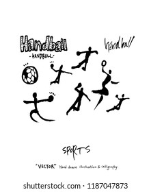 Sports poster illustration - hand drawn in vector / sport background