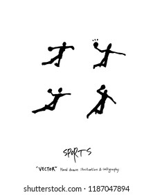 Sports poster illustration - hand drawn in vector / sport background