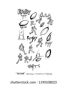Sports poster illustration - hand drawn in vector / sport background