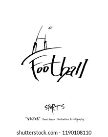 Sports poster illustration - hand drawn in vector / sport background